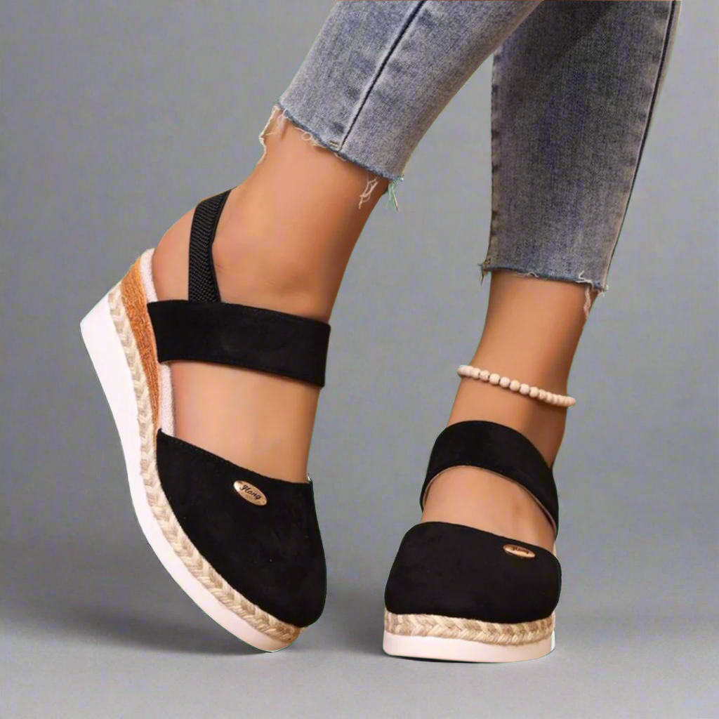 Sandalias de cuña con banda ancha para mujer – LORELEI