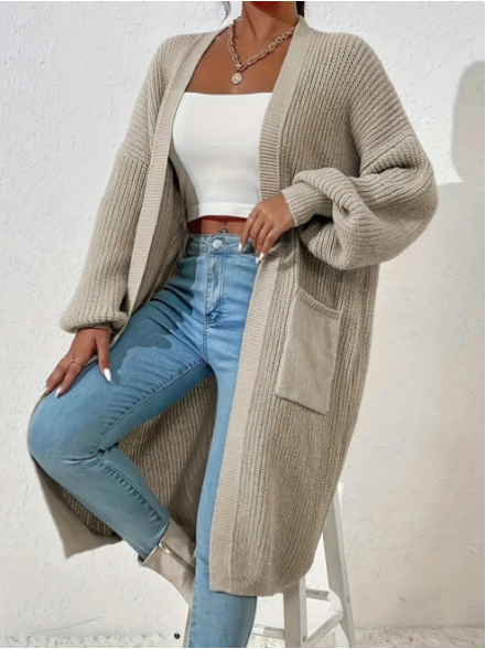 LOUIESE - Chaqueta de punto de ajuste casual para mujeres