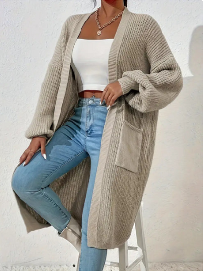 LOUIESE - Chaqueta de punto de ajuste casual para mujeres