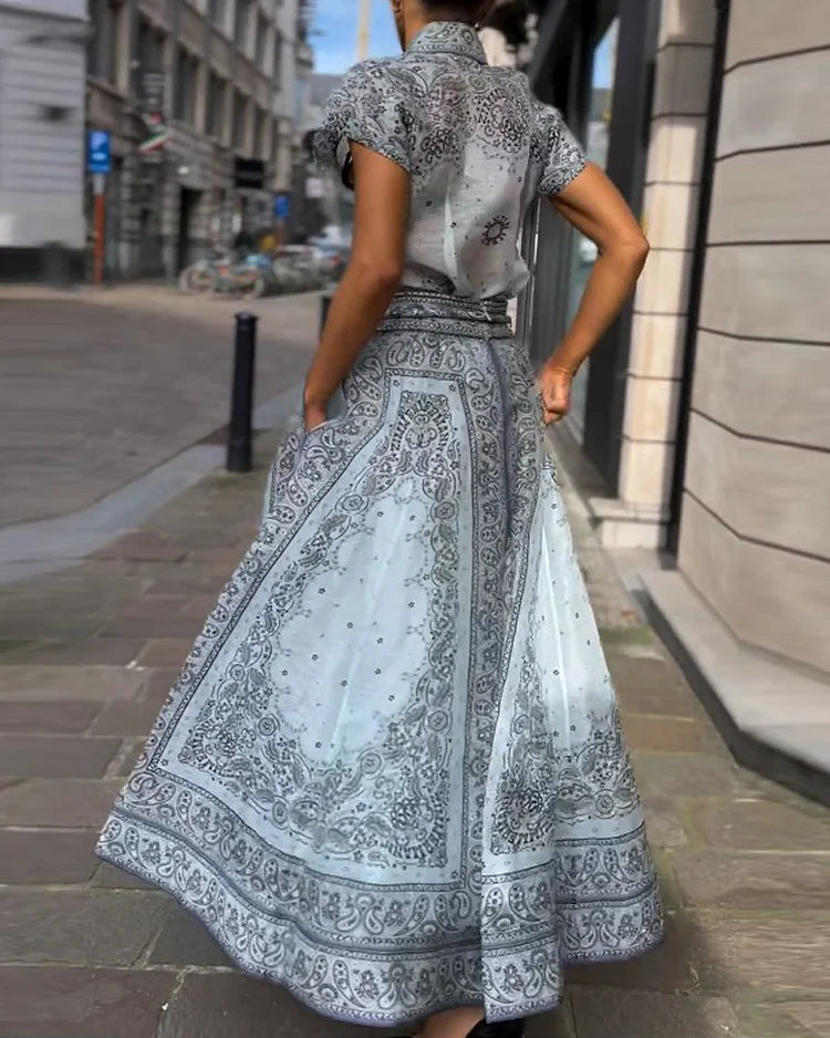 Conjunto veraniego elegante de dos piezas con cintura ajustable – LUCINNE