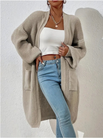 LOUIESE - Chaqueta de punto de ajuste casual para mujeres