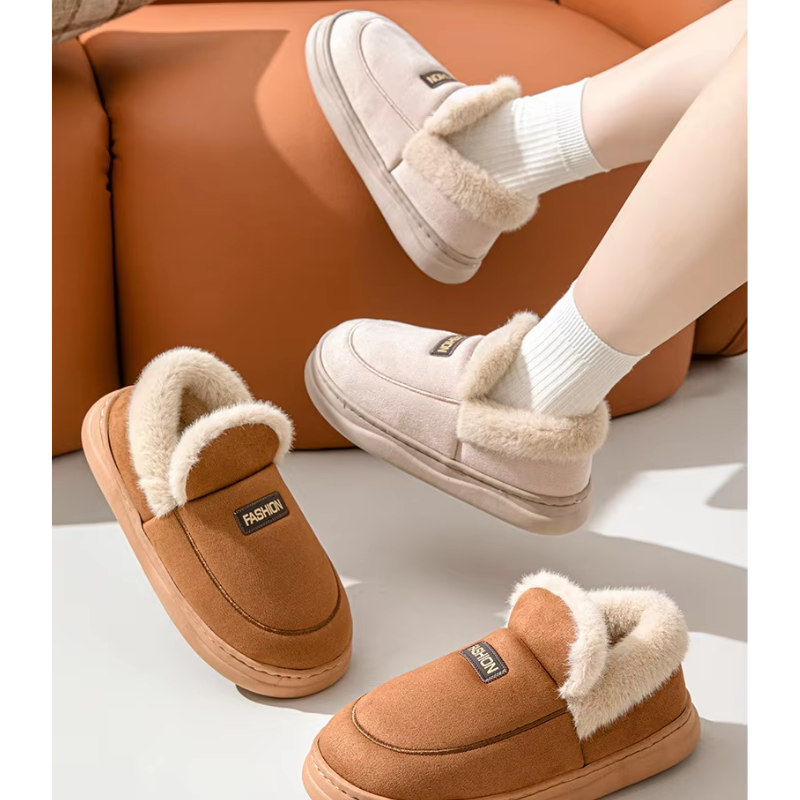 LYSIA - Zapatillas ligeras para mujer con forro de piel sintética y suela antideslizante