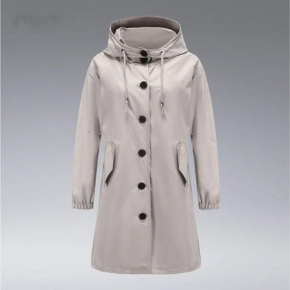 LINNEA - Impermeable con capucha y bolsillos laterales para mujer