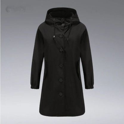 LINNEA - Impermeable con capucha y bolsillos laterales para mujer