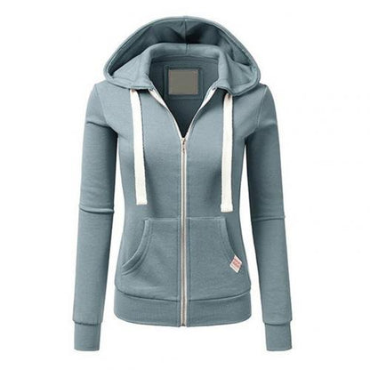Sudadera de invierno con cremallera y estampado de cuadros para mujer – ANDREA