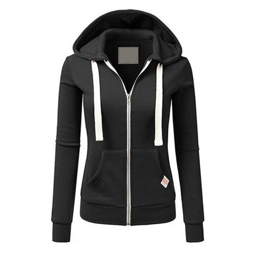 Sudadera de invierno con cremallera y estampado de cuadros para mujer – ANDREA