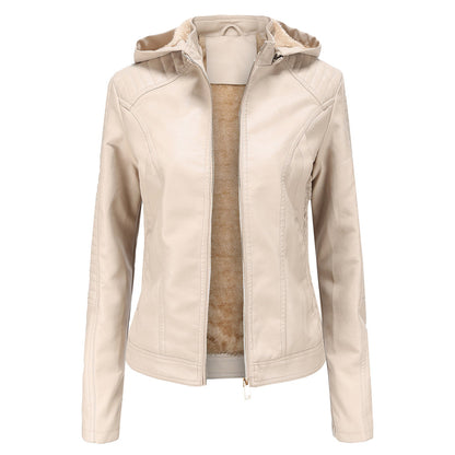 MAJA - Chaqueta de cuero con opciones ajustables para mujer