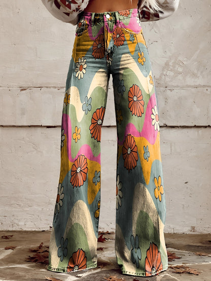 DENIVIA – Jeans de mujer acampanados de pierna ancha con corte favorecedor