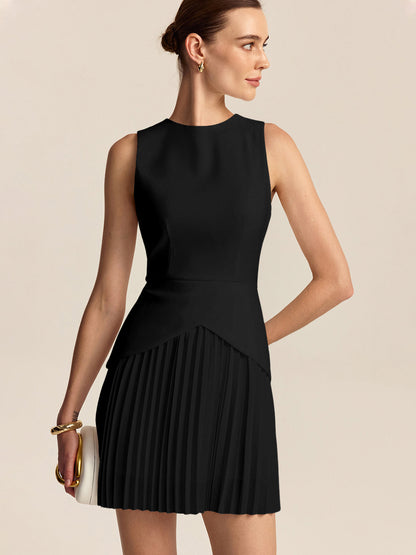 Vestido mini con dobladillo plisado – ARIA