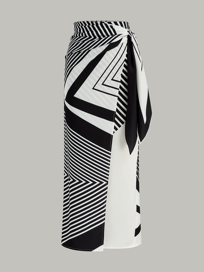 Conjunto de top sin mangas y falda envolvente estampada – ARIA