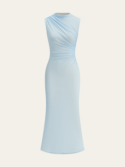 Vestido largo de malla con espalda descubierta y degradado – ARIA