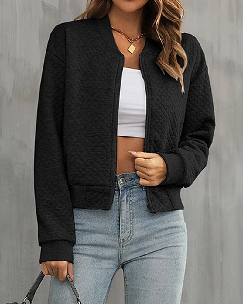 Cazadora bomber de mujer con mangas largas y cremallera – BETTINA