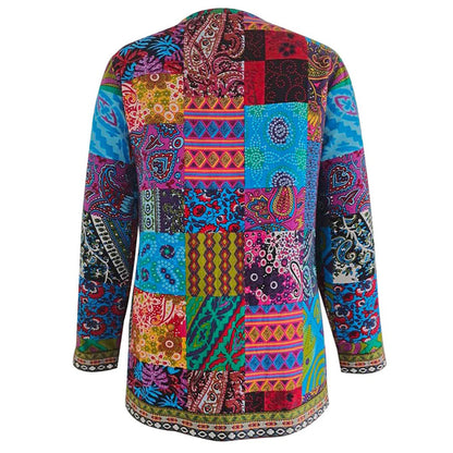 Blazer entallada con estampado artístico y acabado premium – AURELIA