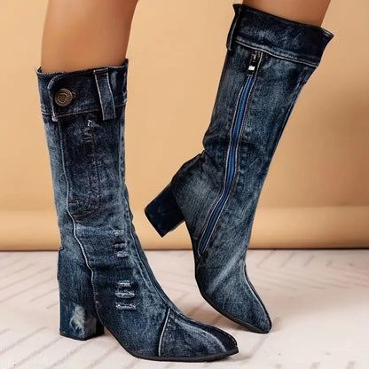 BRIELLE – Botas de caña media para mujer con ajuste cómodo