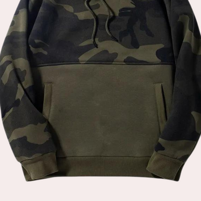 FER - Sudadera relajada con estampado de camuflaje para hombre
