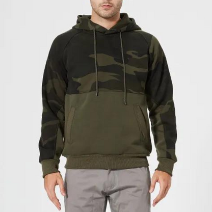 FER - Sudadera relajada con estampado de camuflaje para hombre