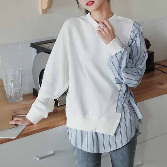 MARTA - Suéter de combinación elegante de rayas para mujer