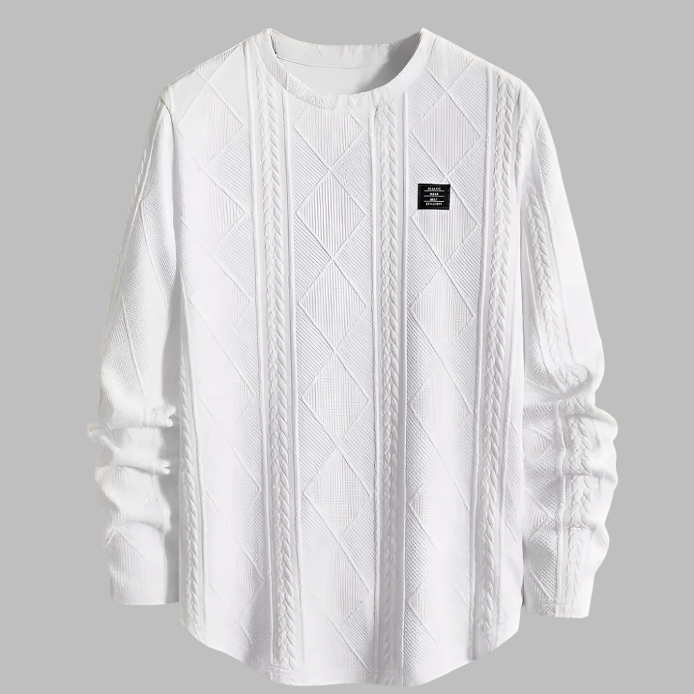 GAEL - Camisa de punto para hombre con mangas largas