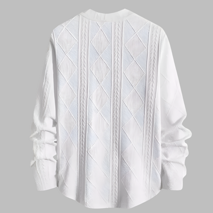 GAEL - Camisa de punto para hombre con mangas largas