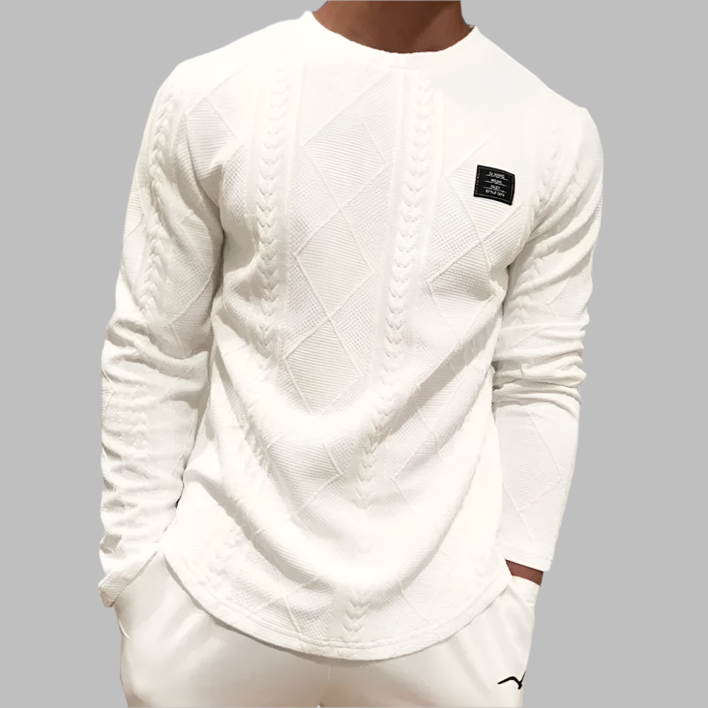 GAEL - Camisa de punto para hombre con mangas largas