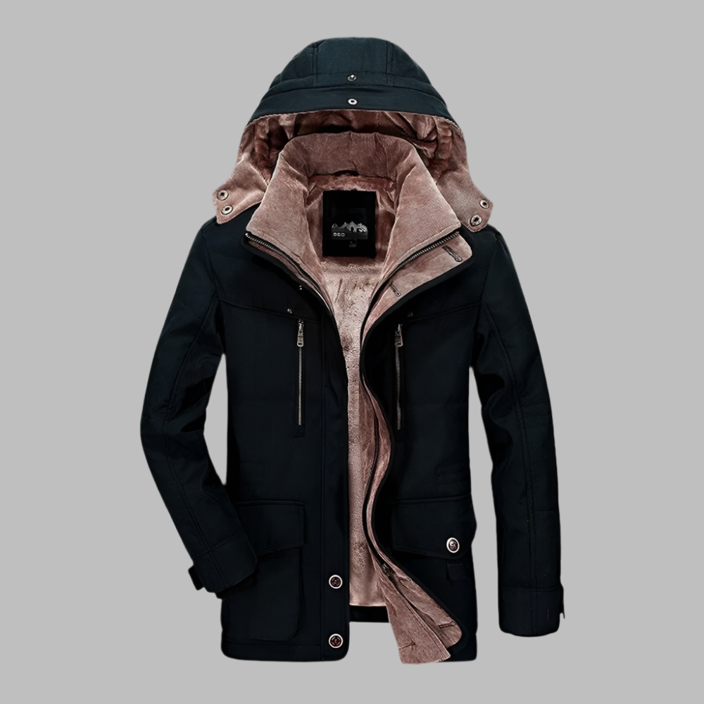 LEANDRO - Chaqueta de invierno para hombre con forro polar y capucha