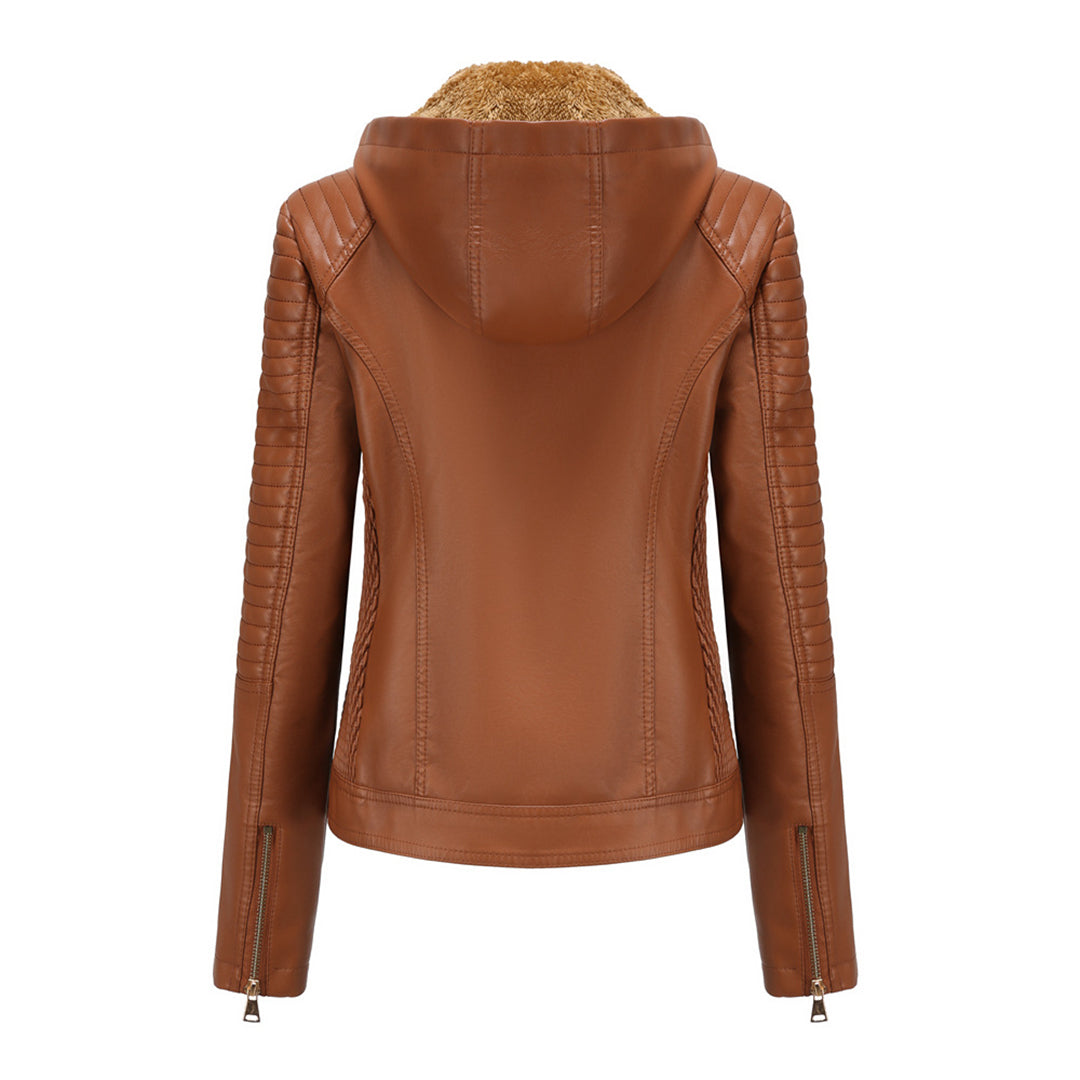 MAJA - Chaqueta de cuero con opciones ajustables para mujer