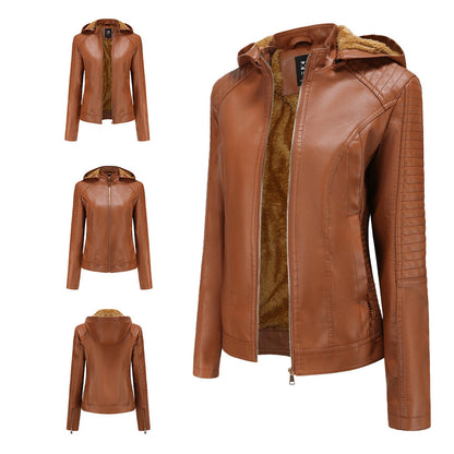 MAJA - Chaqueta de cuero con opciones ajustables para mujer