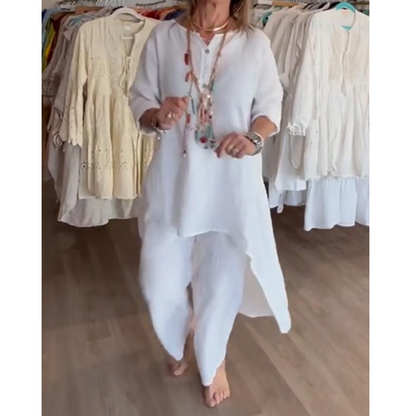 Conjunto loungewear de mujer con túnica oversize y pantalón cómodo – AMELIE
