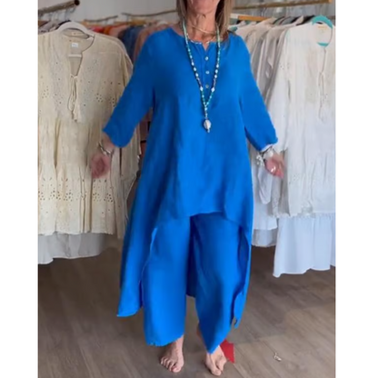 Conjunto loungewear de mujer con túnica oversize y pantalón cómodo – AMELIE