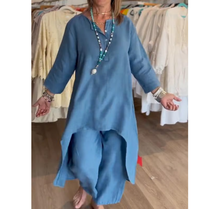 Conjunto loungewear de mujer con túnica oversize y pantalón cómodo – AMELIE