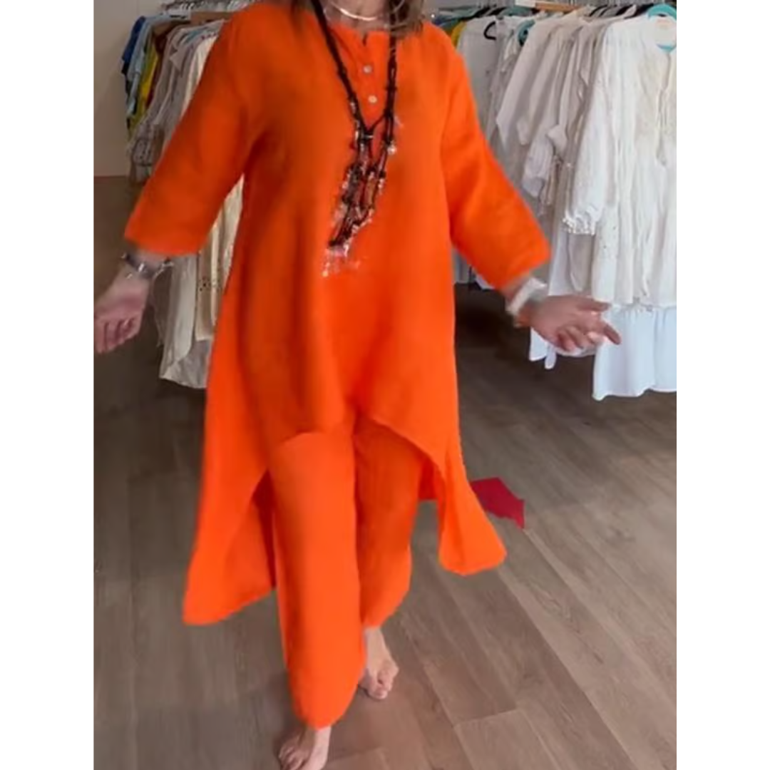 Conjunto loungewear de mujer con túnica oversize y pantalón cómodo – AMELIE