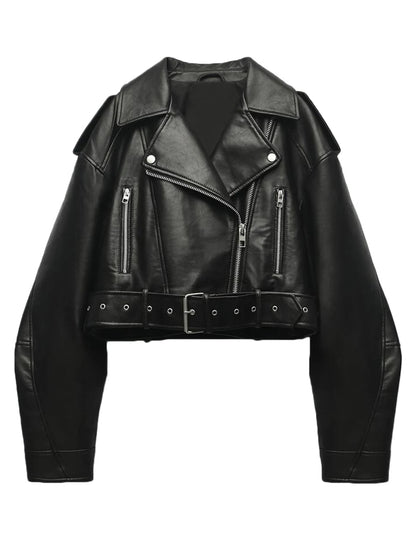 Chaqueta clásica de mujer en piel sintética con diseño elegante – CLAUDIA