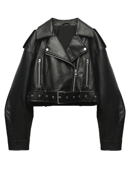 Chaqueta clásica de mujer en piel sintética con diseño elegante – CLAUDIA