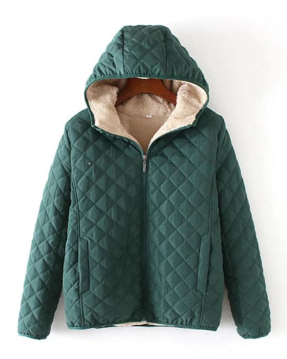 MIRA - Chaqueta de invierno casual acolchada con capucha y cremallera para mujer