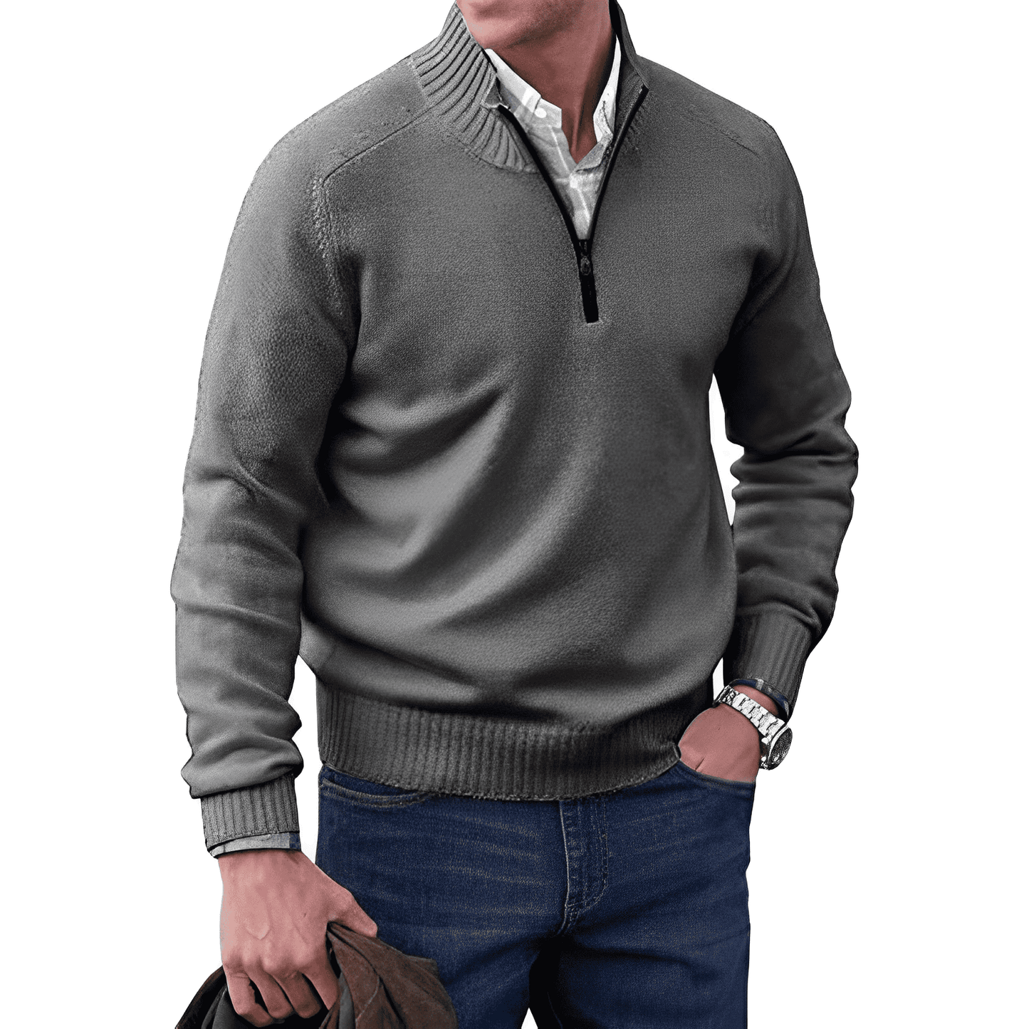 Jersey elegante de hombre en mezcla de cachemir suave – DAVID