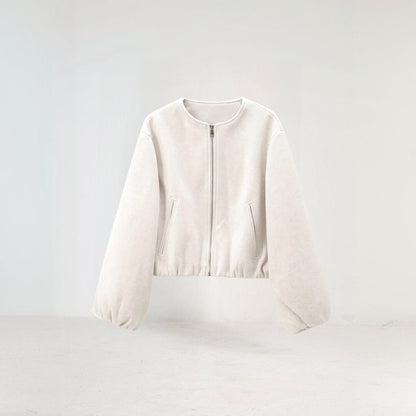 Chaqueta corta de mujer con mangas abullonadas – DELFINA