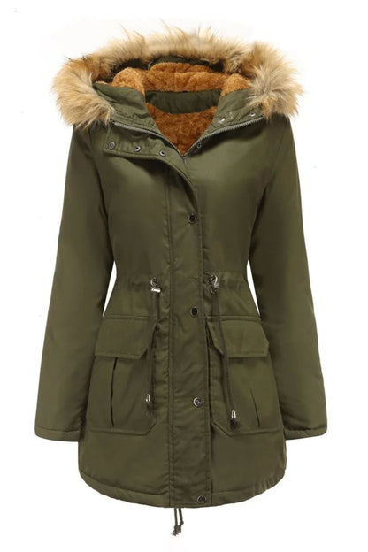 FIENE – Parka de invierno con capucha para mujer