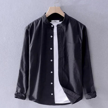 Camisa de hombre con cuello mao y corte recto – BALDURO