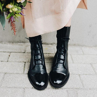 ALMA - Botas de cuero con cordones para mujer
