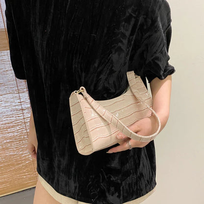 ORABELLA - Bolso de hombro brillante con diseño de piel de cocodrilo para mujeres