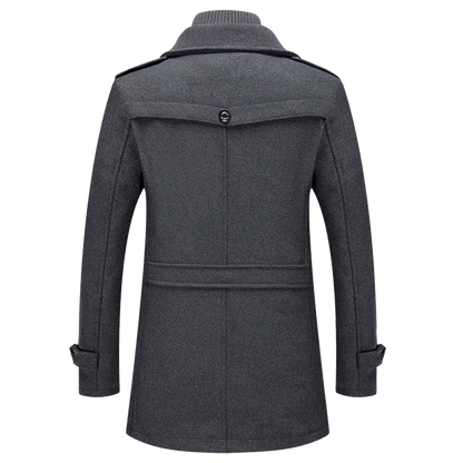 Abrigo largo de invierno para hombre con cuello alto y cierre de botones – LORENZO