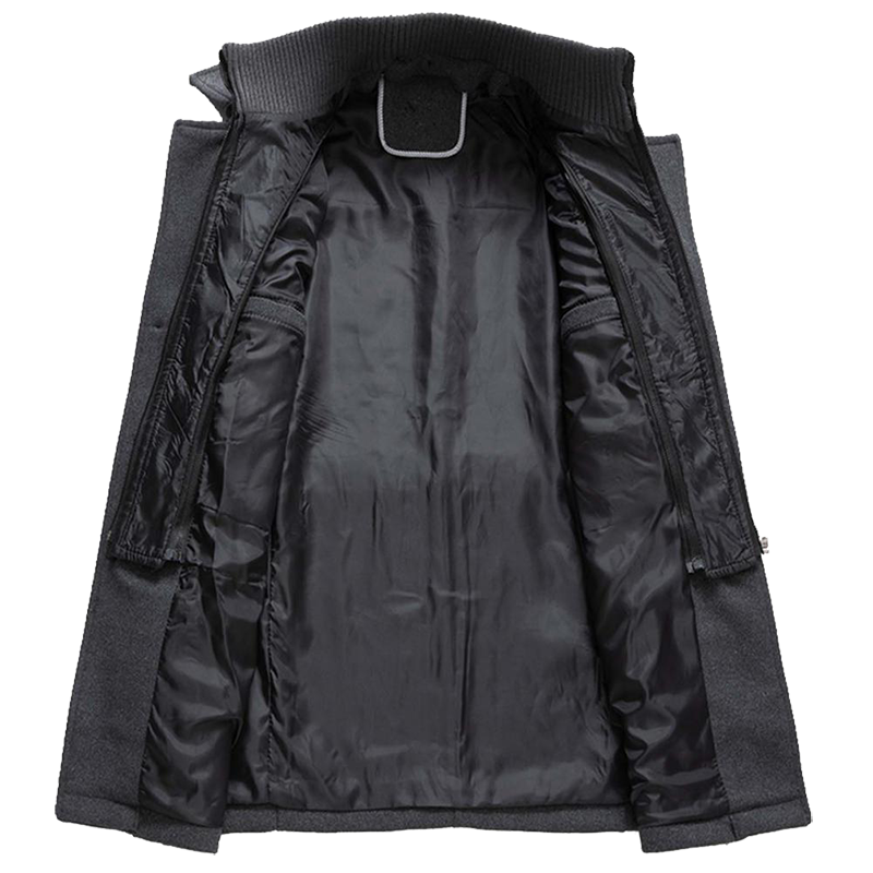 Abrigo largo de invierno para hombre con cuello alto y cierre de botones – LORENZO