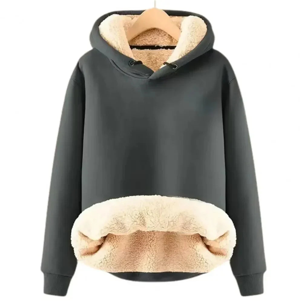 Sudadera con capucha y forro interior cálido – NERVAL