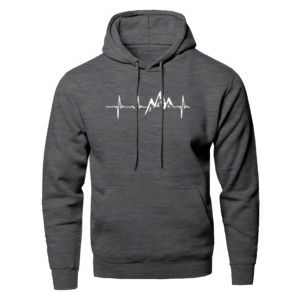 Sudadera de hombre con capucha y estampado de montaña – MONTREN