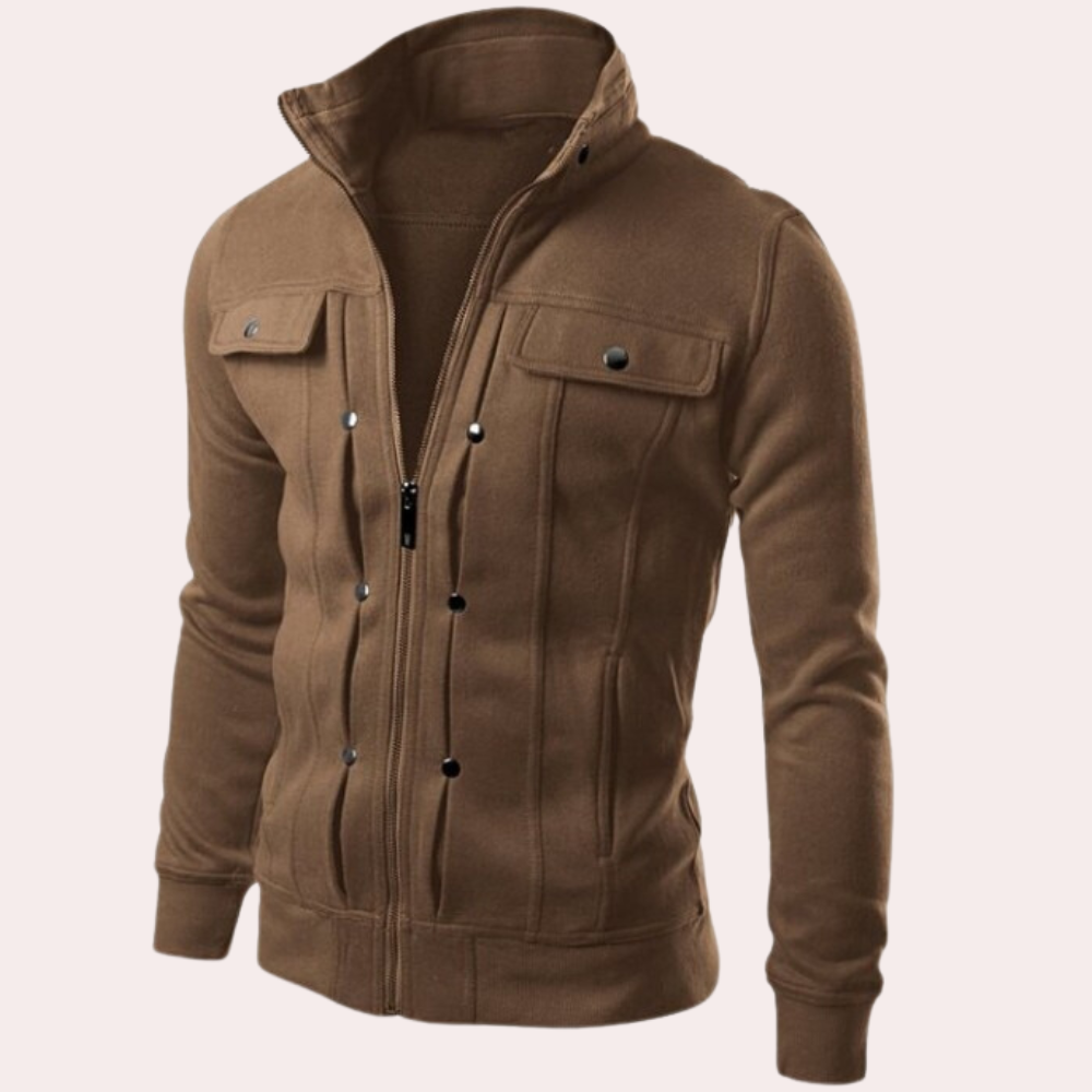 GAEL - Chaqueta para hombre con cremallera y cuello alto