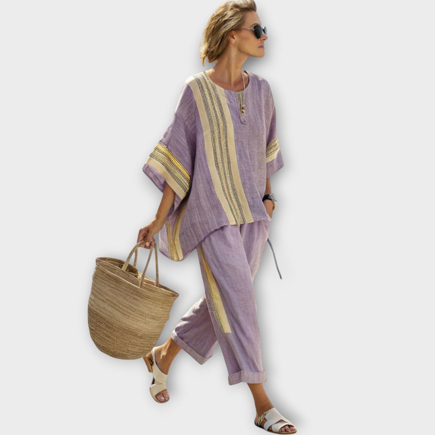 Conjunto veraniego de mujer con pantalón ancho – DESIRE