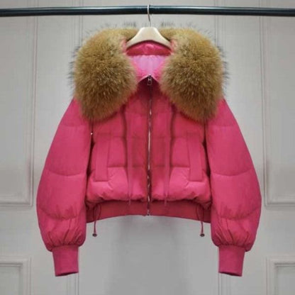 CALLIOPE - Abrigo acolchado de invierno con cuello de piel sintética para mujeres