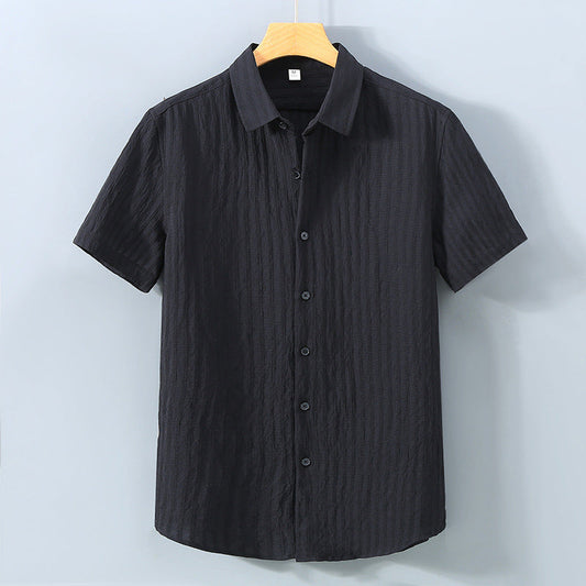 Camisa de hombre transpirable con textura y cierre oculto – JAMES