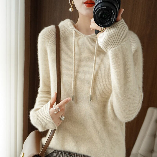 Sudadera básica con capucha y mangas largas para mujer – JENNIFER