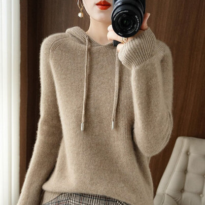 Sudadera básica con capucha y mangas largas para mujer – JENNIFER